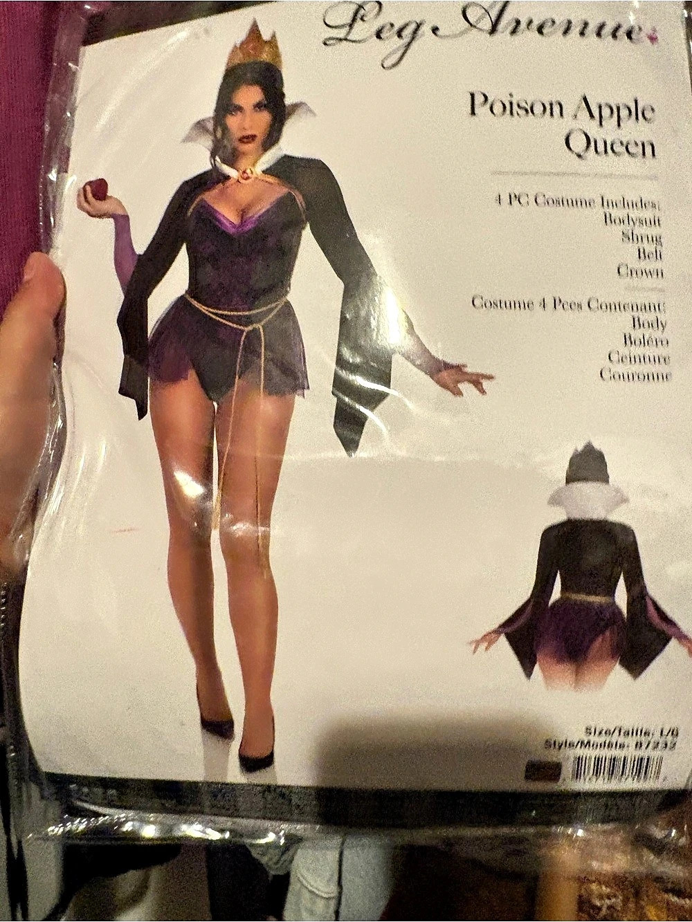 Leg Avenue Poison Apple Queen Costume Purple & Black NWT